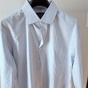 Nordstrom Men's Sky Blue Grid Dress Shirt